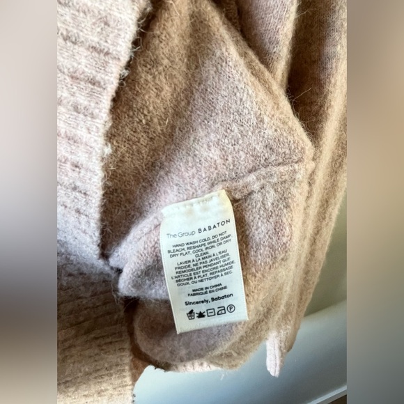 Aritzia The Group Babaton Plutarch Sweater Dusty Rose SM Wool/Alpaca Cowl Neck - Picture 8 of 11